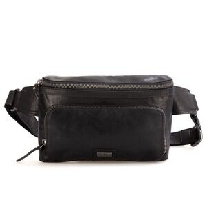 Spikes & Sparrow OS Waist Bum Hip Bag Fanny Pack Sling Leather Black Adjustable